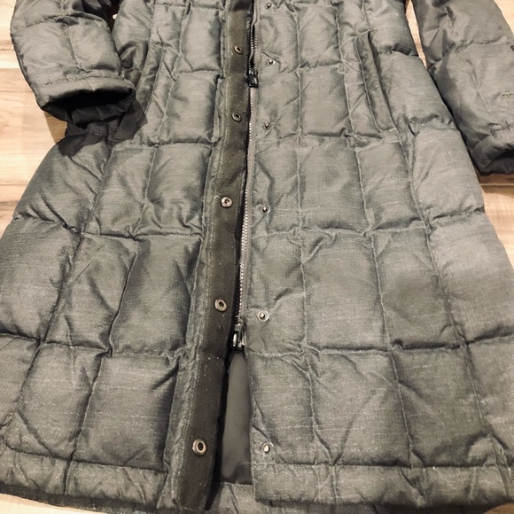 ✨ North Face ✨ 550 Down Jacket Gray/Olive pattern Coat Long Puffy Parka - Picture 5 of 10